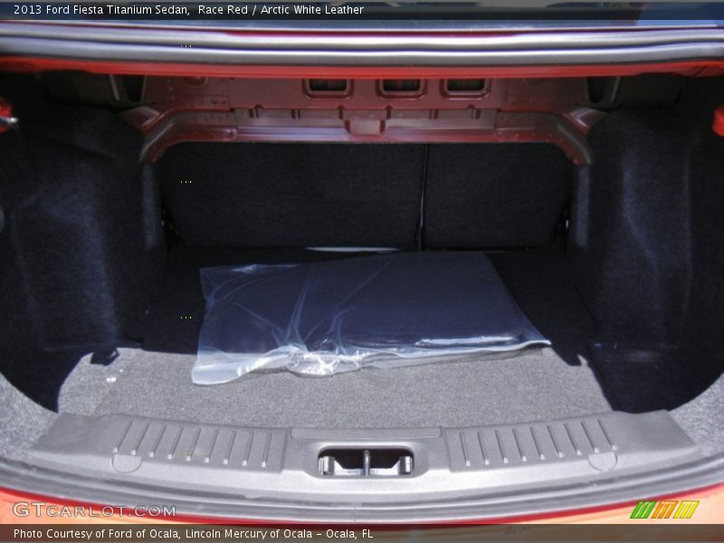 Race Red / Arctic White Leather 2013 Ford Fiesta Titanium Sedan