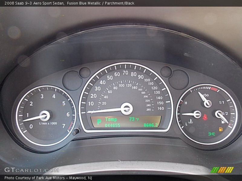 Fusion Blue Metallic / Parchment/Black 2008 Saab 9-3 Aero Sport Sedan