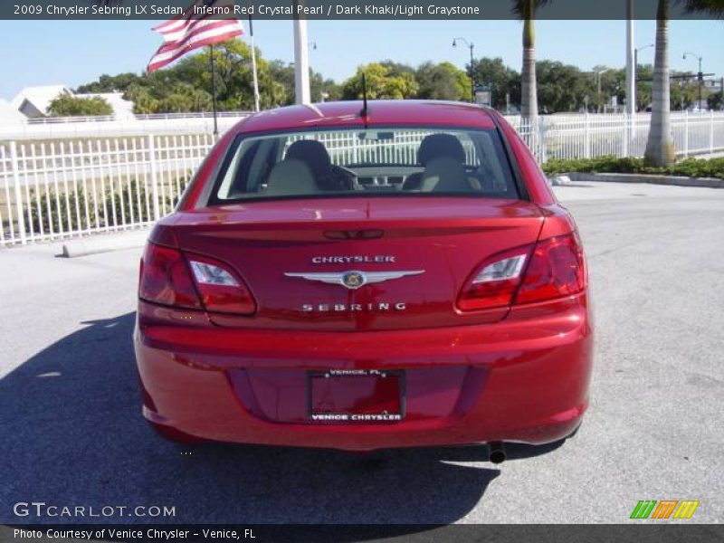Inferno Red Crystal Pearl / Dark Khaki/Light Graystone 2009 Chrysler Sebring LX Sedan