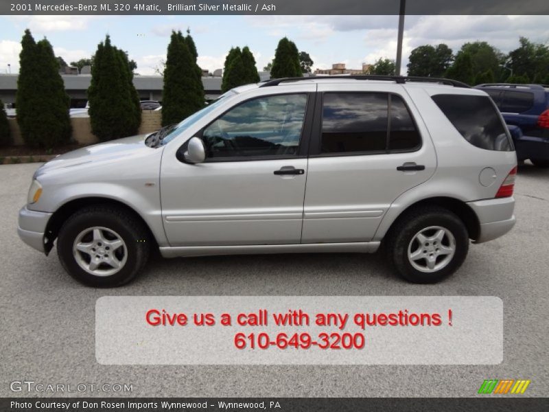Brilliant Silver Metallic / Ash 2001 Mercedes-Benz ML 320 4Matic