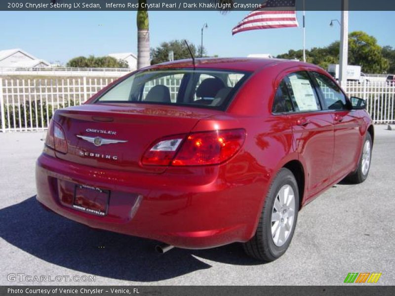 Inferno Red Crystal Pearl / Dark Khaki/Light Graystone 2009 Chrysler Sebring LX Sedan