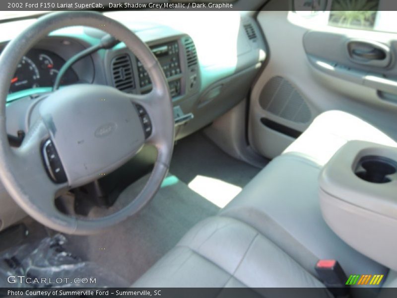 Dark Shadow Grey Metallic / Dark Graphite 2002 Ford F150 Lariat SuperCab