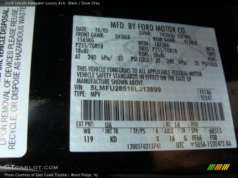 Black / Dove Grey 2006 Lincoln Navigator Luxury 4x4