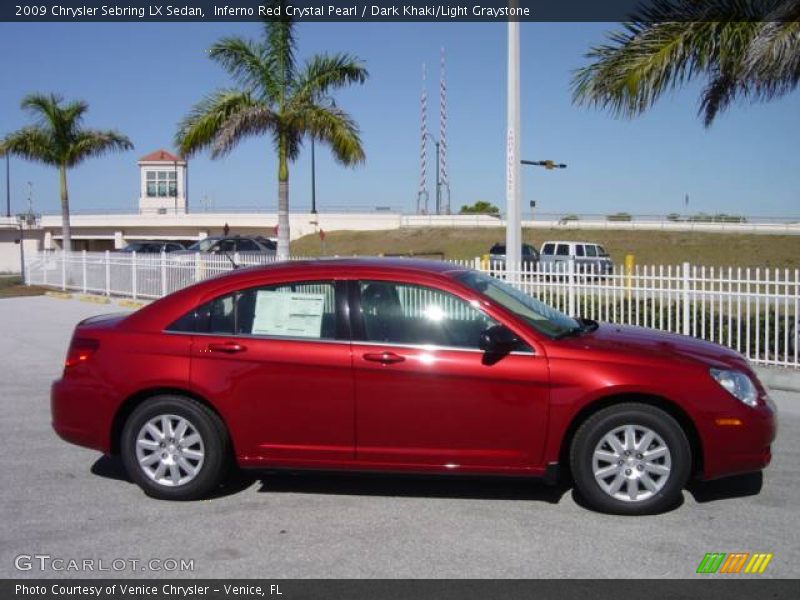 Inferno Red Crystal Pearl / Dark Khaki/Light Graystone 2009 Chrysler Sebring LX Sedan