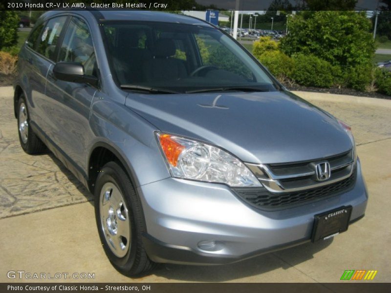 Glacier Blue Metallic / Gray 2010 Honda CR-V LX AWD