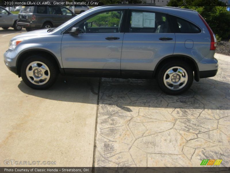 Glacier Blue Metallic / Gray 2010 Honda CR-V LX AWD