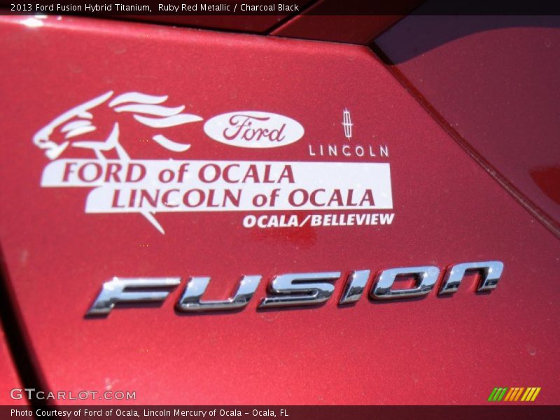 Ruby Red Metallic / Charcoal Black 2013 Ford Fusion Hybrid Titanium