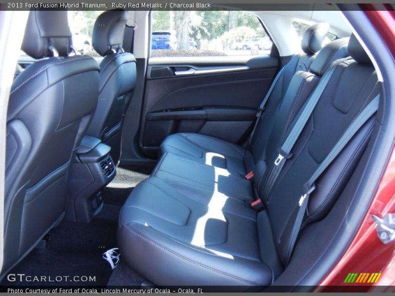 Ruby Red Metallic / Charcoal Black 2013 Ford Fusion Hybrid Titanium