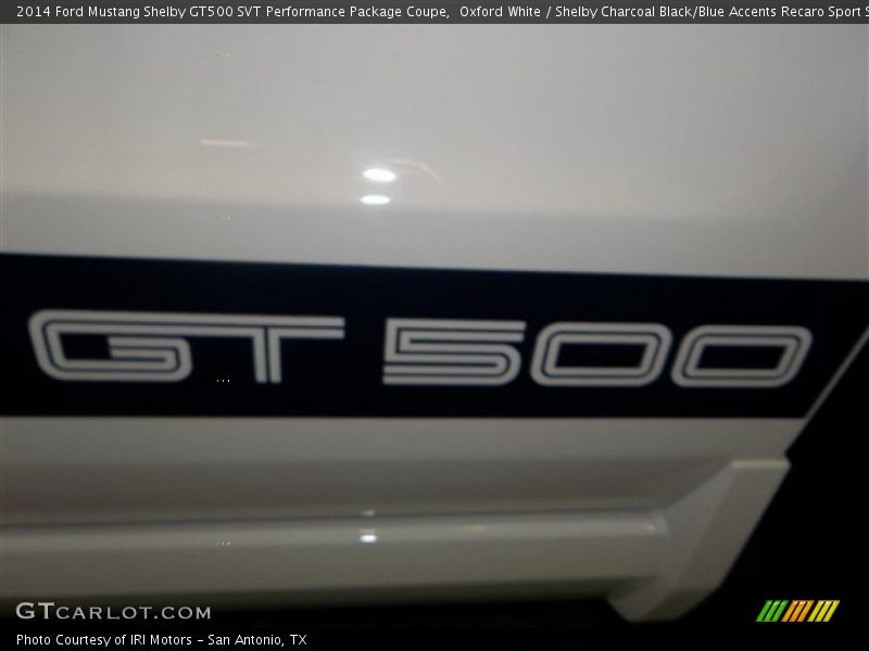 Oxford White / Shelby Charcoal Black/Blue Accents Recaro Sport Seats 2014 Ford Mustang Shelby GT500 SVT Performance Package Coupe