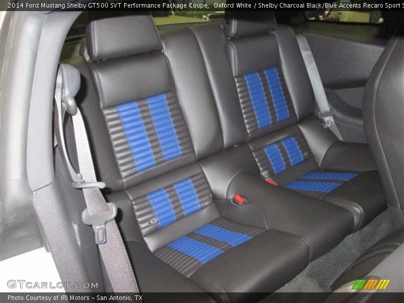 Oxford White / Shelby Charcoal Black/Blue Accents Recaro Sport Seats 2014 Ford Mustang Shelby GT500 SVT Performance Package Coupe