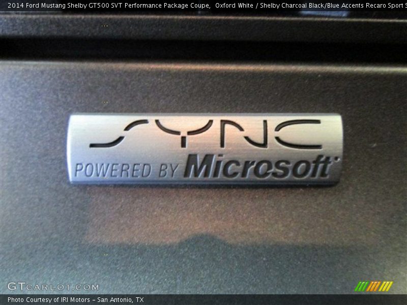 Oxford White / Shelby Charcoal Black/Blue Accents Recaro Sport Seats 2014 Ford Mustang Shelby GT500 SVT Performance Package Coupe