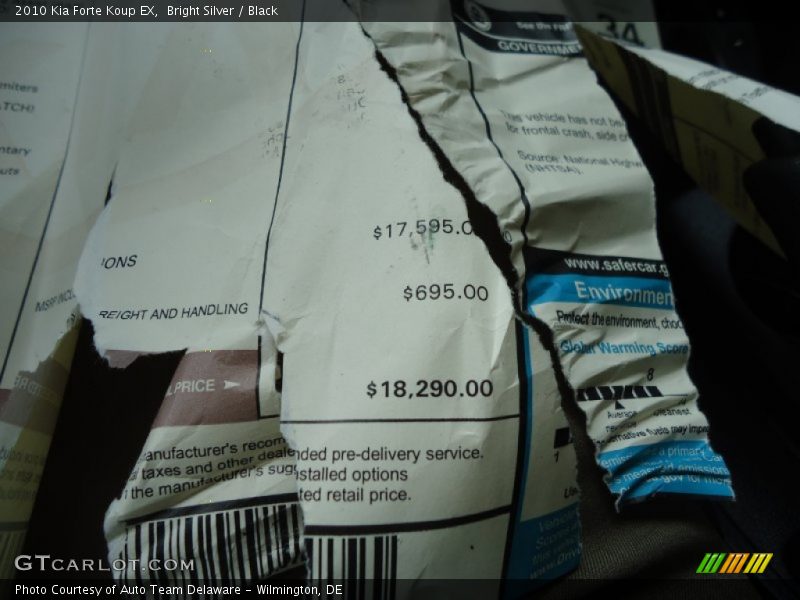 Bright Silver / Black 2010 Kia Forte Koup EX