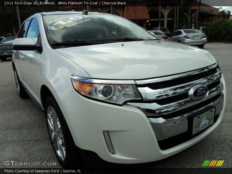 White Platinum Tri-Coat / Charcoal Black 2013 Ford Edge SEL EcoBoost