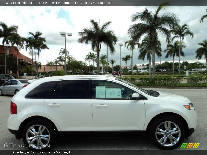 White Platinum Tri-Coat / Charcoal Black 2013 Ford Edge SEL EcoBoost