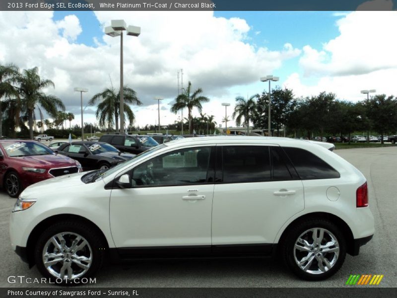 White Platinum Tri-Coat / Charcoal Black 2013 Ford Edge SEL EcoBoost