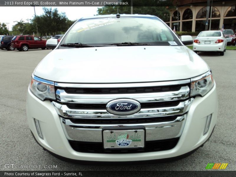 White Platinum Tri-Coat / Charcoal Black 2013 Ford Edge SEL EcoBoost