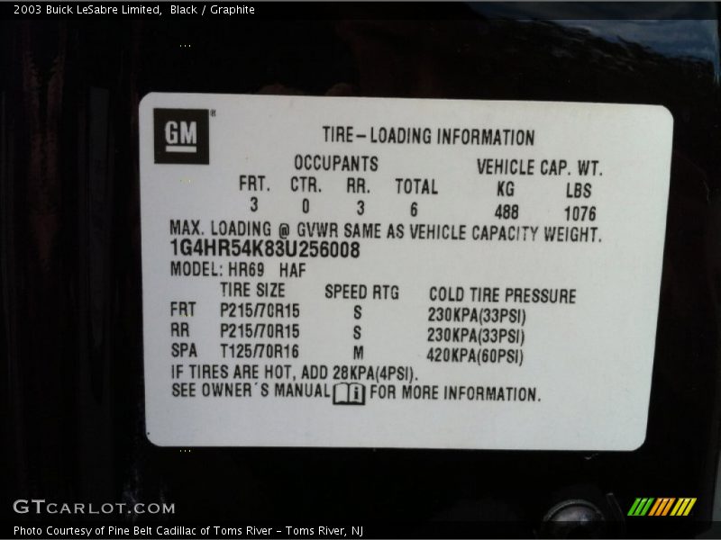 Black / Graphite 2003 Buick LeSabre Limited