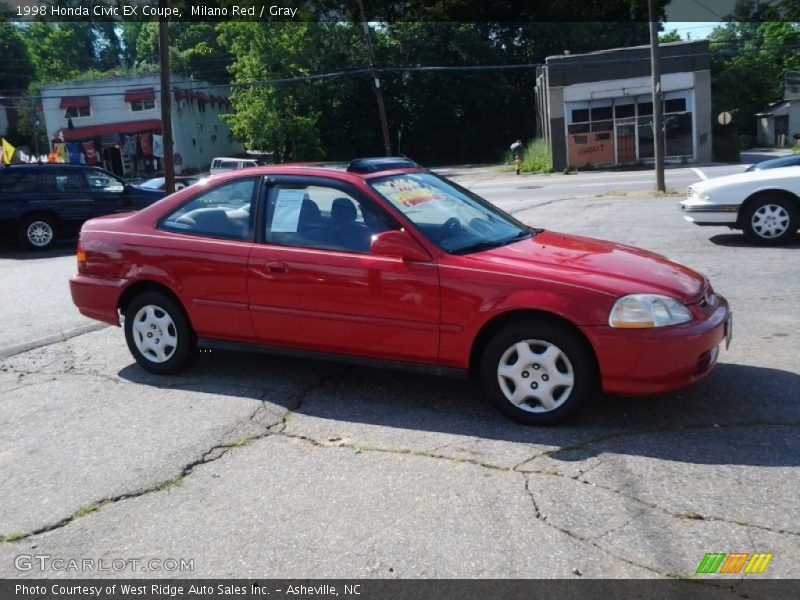 Milano Red / Gray 1998 Honda Civic EX Coupe