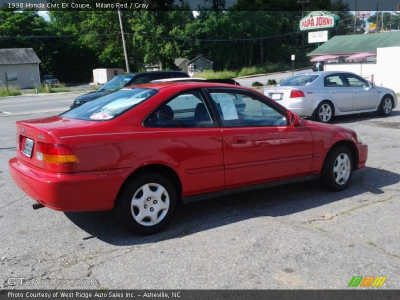 Milano Red / Gray 1998 Honda Civic EX Coupe