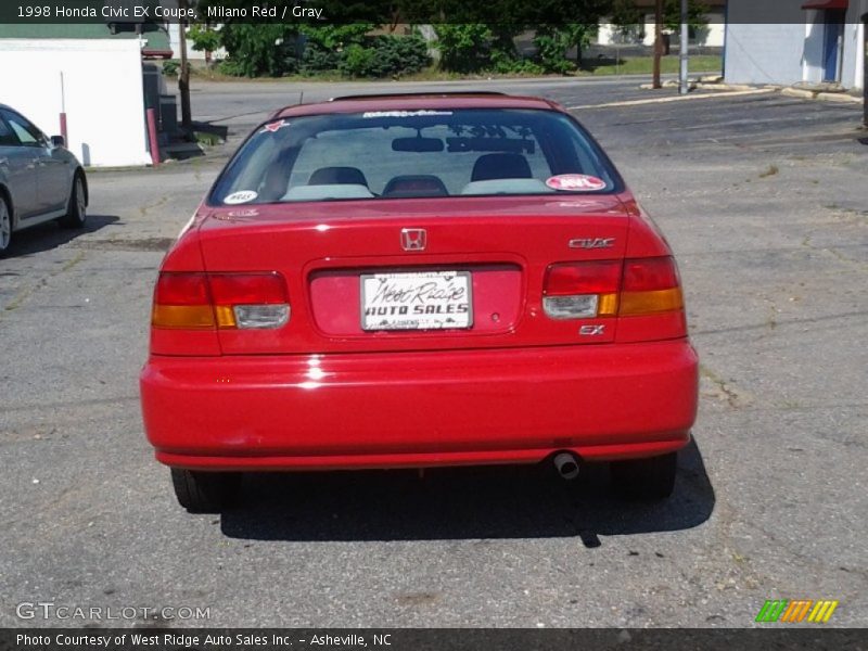 Milano Red / Gray 1998 Honda Civic EX Coupe