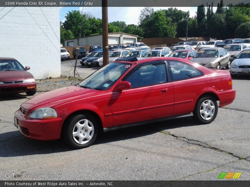 Milano Red / Gray 1998 Honda Civic EX Coupe