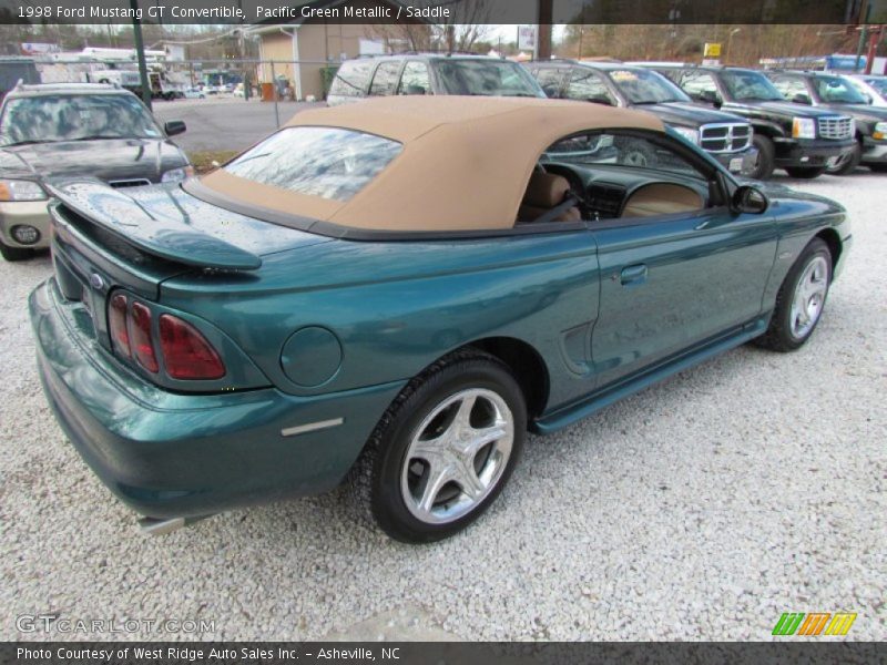 Pacific Green Metallic / Saddle 1998 Ford Mustang GT Convertible
