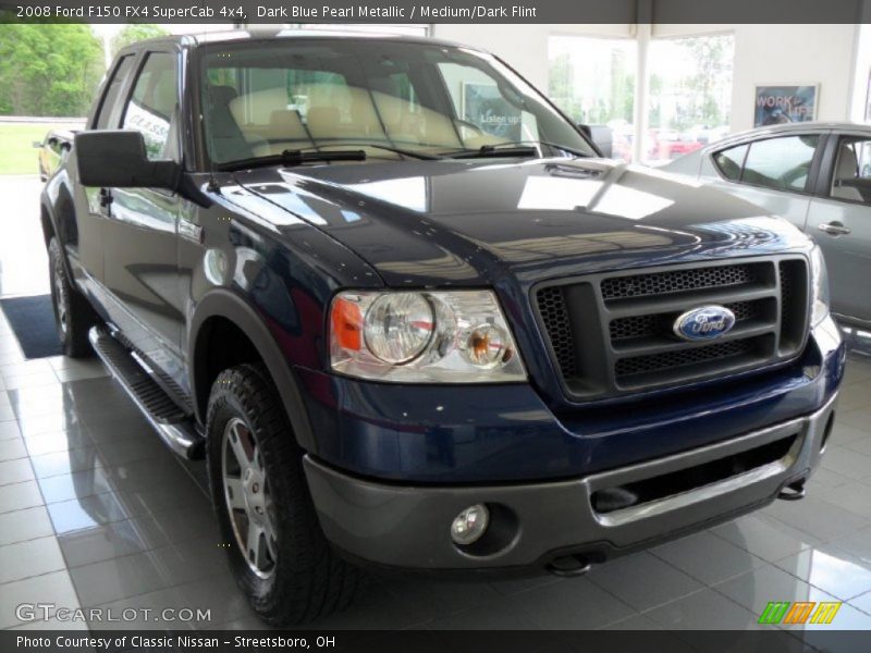 Dark Blue Pearl Metallic / Medium/Dark Flint 2008 Ford F150 FX4 SuperCab 4x4