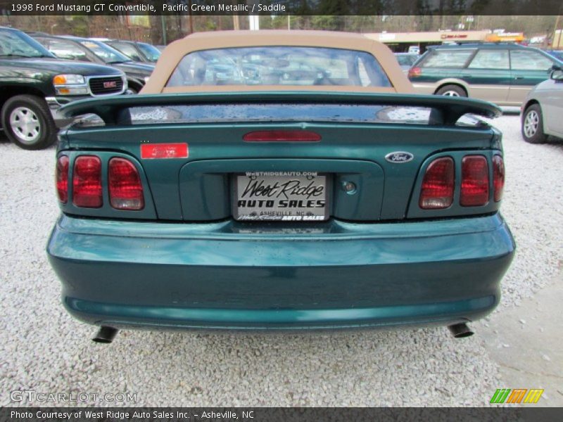 Pacific Green Metallic / Saddle 1998 Ford Mustang GT Convertible