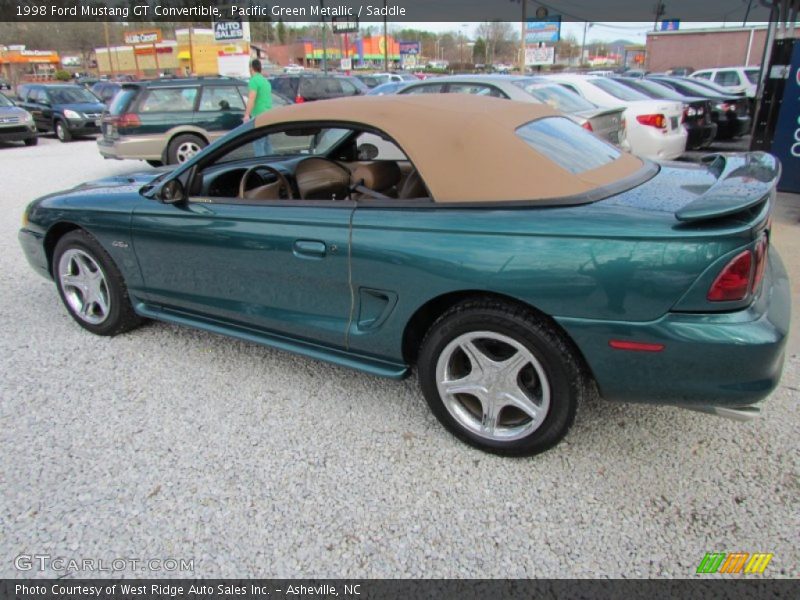Pacific Green Metallic / Saddle 1998 Ford Mustang GT Convertible