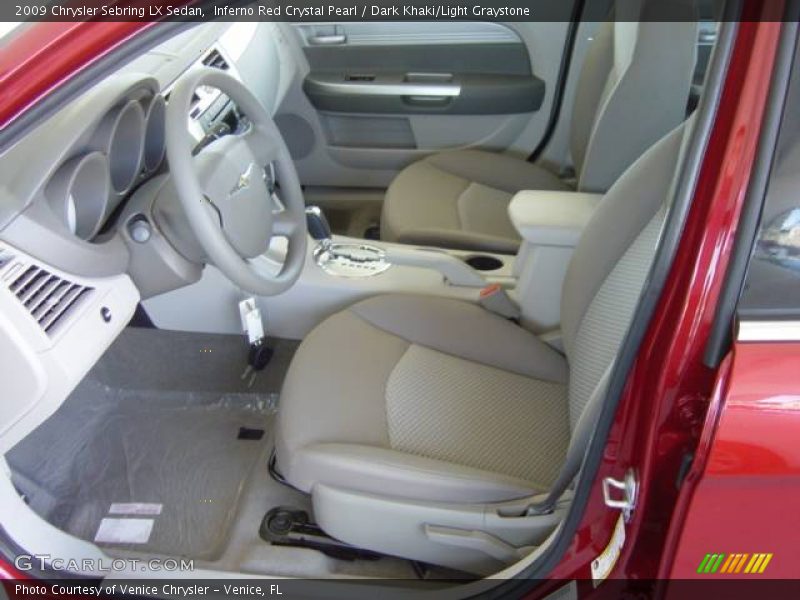 Inferno Red Crystal Pearl / Dark Khaki/Light Graystone 2009 Chrysler Sebring LX Sedan