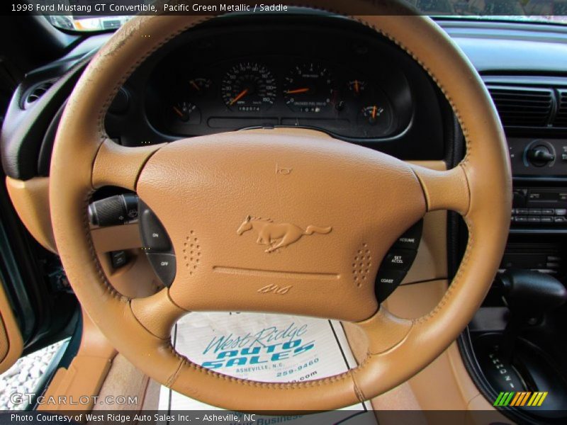 Pacific Green Metallic / Saddle 1998 Ford Mustang GT Convertible