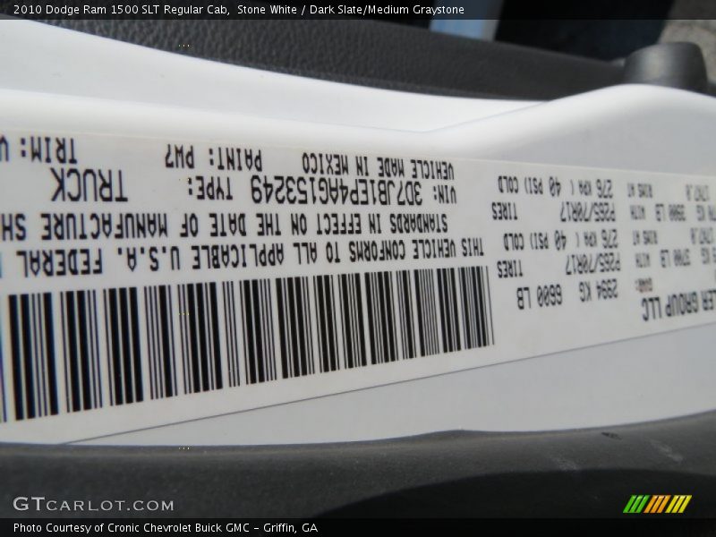 Stone White / Dark Slate/Medium Graystone 2010 Dodge Ram 1500 SLT Regular Cab