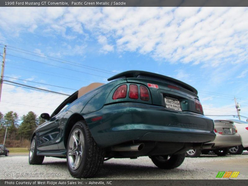 Pacific Green Metallic / Saddle 1998 Ford Mustang GT Convertible
