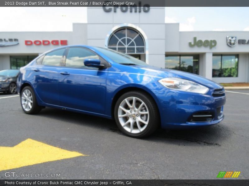 Blue Streak Pearl Coat / Black/Light Diesel Gray 2013 Dodge Dart SXT