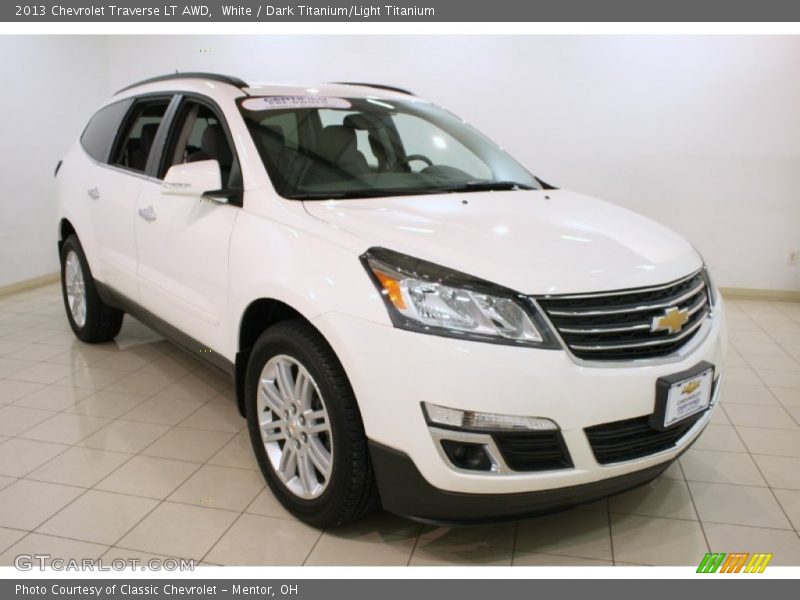 White / Dark Titanium/Light Titanium 2013 Chevrolet Traverse LT AWD