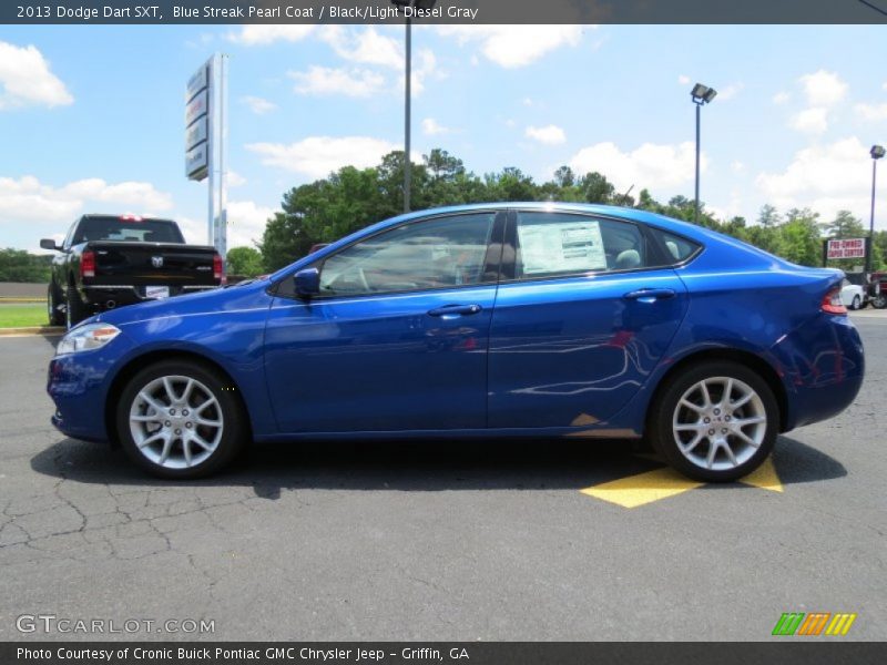 Blue Streak Pearl Coat / Black/Light Diesel Gray 2013 Dodge Dart SXT