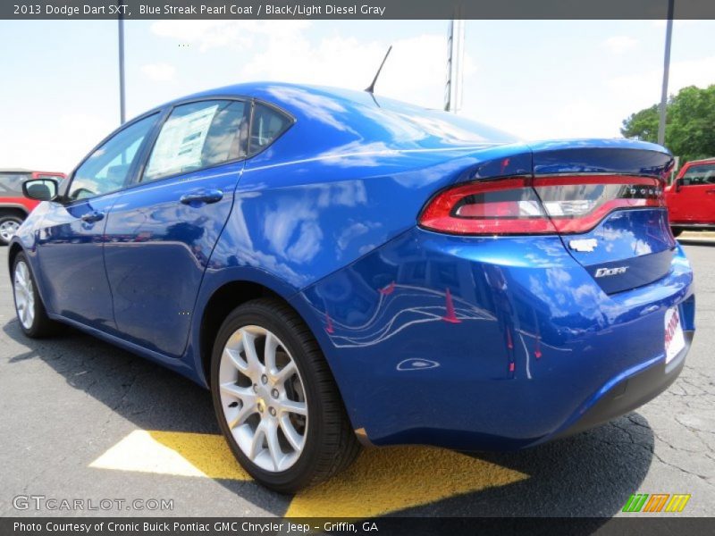 Blue Streak Pearl Coat / Black/Light Diesel Gray 2013 Dodge Dart SXT