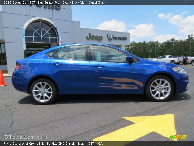 Blue Streak Pearl Coat / Black/Light Diesel Gray 2013 Dodge Dart SXT