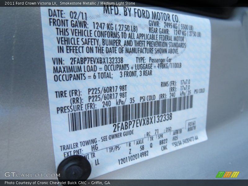 Smokestone Metallic / Medium Light Stone 2011 Ford Crown Victoria LX