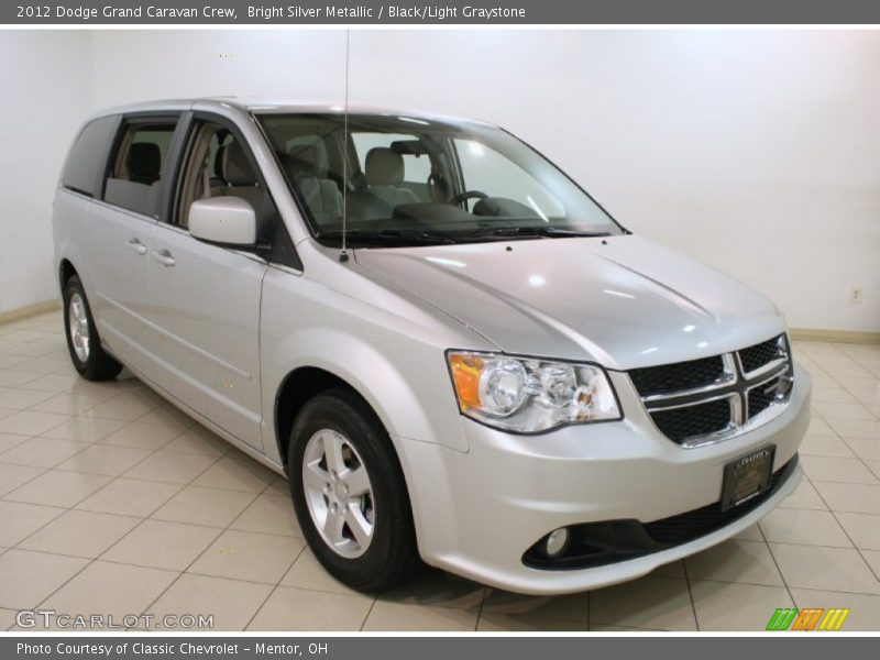 Bright Silver Metallic / Black/Light Graystone 2012 Dodge Grand Caravan Crew