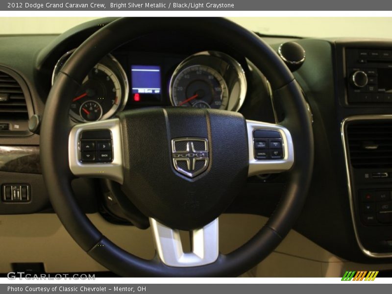 Bright Silver Metallic / Black/Light Graystone 2012 Dodge Grand Caravan Crew