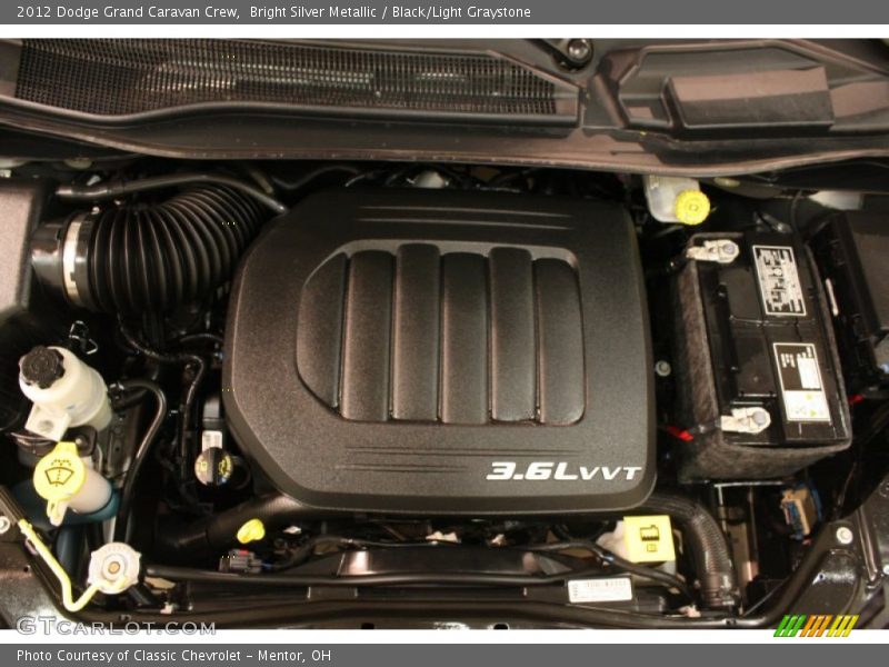 Bright Silver Metallic / Black/Light Graystone 2012 Dodge Grand Caravan Crew