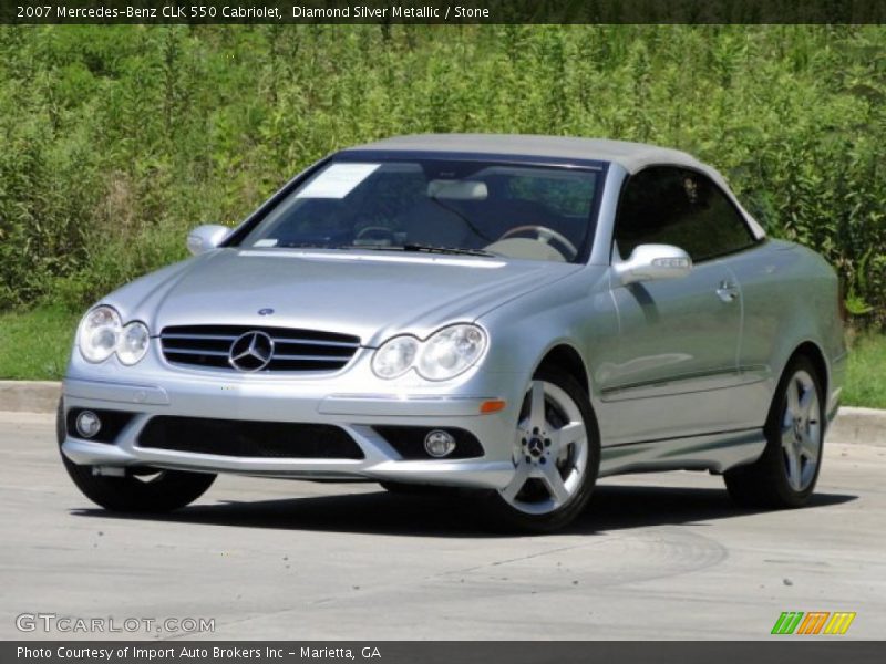 Diamond Silver Metallic / Stone 2007 Mercedes-Benz CLK 550 Cabriolet