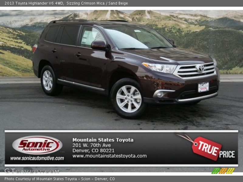 Sizzling Crimson Mica / Sand Beige 2013 Toyota Highlander V6 4WD