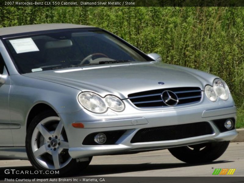 Diamond Silver Metallic / Stone 2007 Mercedes-Benz CLK 550 Cabriolet