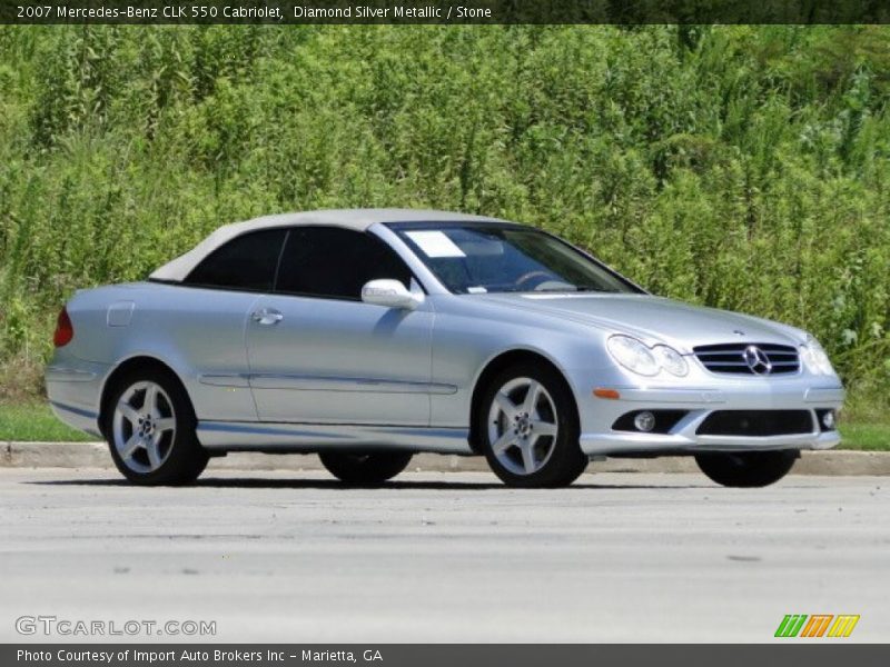 Diamond Silver Metallic / Stone 2007 Mercedes-Benz CLK 550 Cabriolet