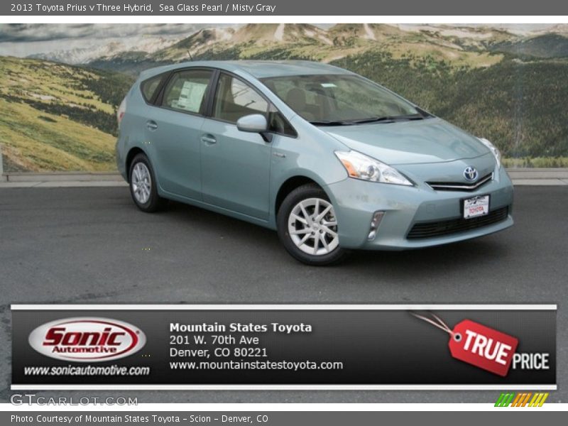 Sea Glass Pearl / Misty Gray 2013 Toyota Prius v Three Hybrid