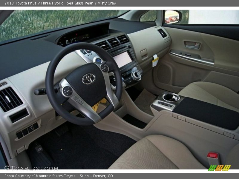 Sea Glass Pearl / Misty Gray 2013 Toyota Prius v Three Hybrid