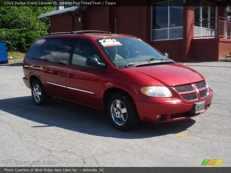 Inferno Red Tinted Pearl / Taupe 2003 Dodge Grand Caravan ES