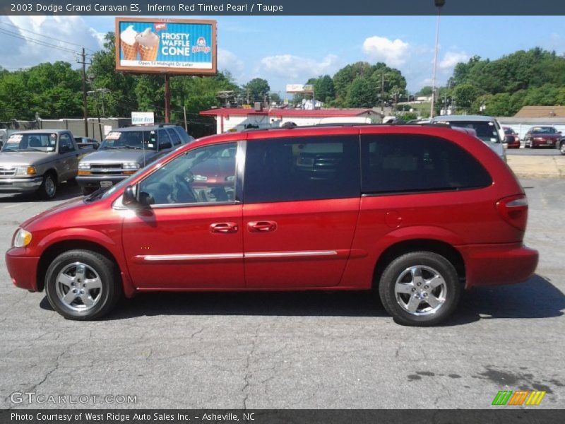 Inferno Red Tinted Pearl / Taupe 2003 Dodge Grand Caravan ES